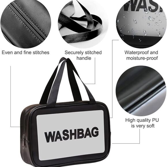 3 PCS Travel Toiletry Organizer Translucent Waterproof Bags for Women Men - Picture 4 of 16
